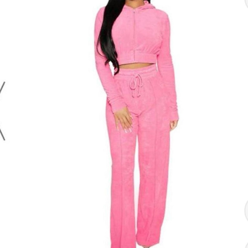 terry cloth hoodie & pant set